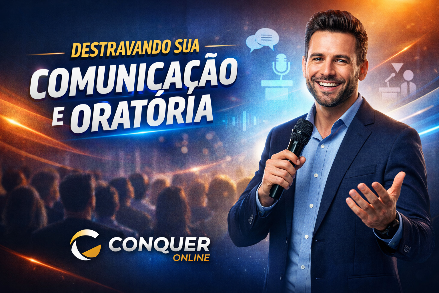 Curso Destravando sua comunicação e oratória - Lumina Cursos Capa do curso Destravando sua comunicação e oratória na Lumina Cursos